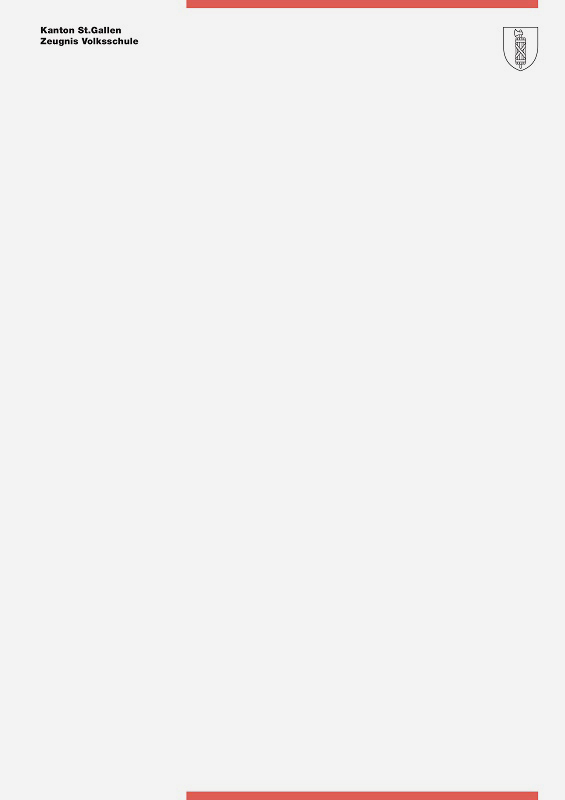 Zeugnis Volksschule St.Gallen Zeugnispapier PS Paket à 250 Blatt (rot)
